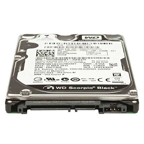 Western Digital wd5000bpkt Scorpioブラック500?GB 7200?RPM 16?MBキャッ (中古品)