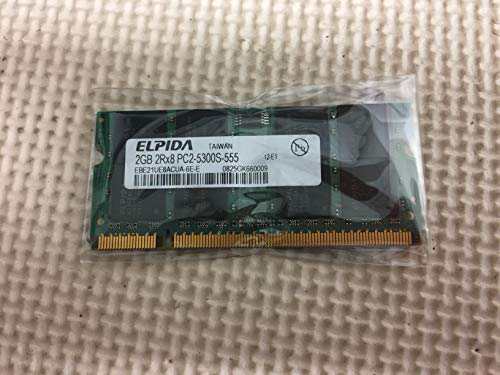 Elpida製ノートPCメモリ 2GB DDR2 PC2-5300S SDRAM SO-DIMM EBE21UE8ACUA-6(中古品)