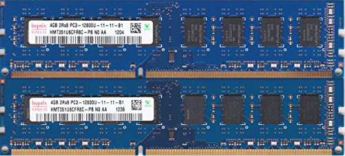 Hynix 12800U (DDR2-1600) 4GB x 2枚組 = 合計8GB デュアルチャンネル動作 (中古品)