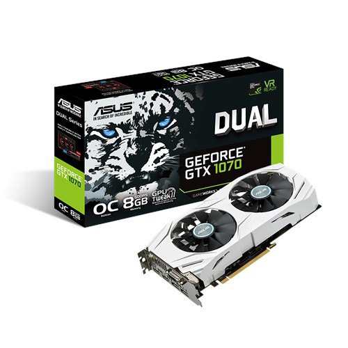 ASUS NVIDIA GeForce GTX1070搭載ビデオカード オーバークロック メモリ8GB(中古品)