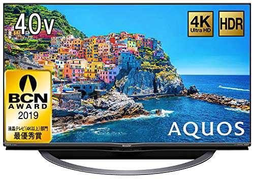 シャープ 40V型 液晶 テレビ AQUOS 4T-C40AJ1 4K Android TV 回転式スタン （中古品）