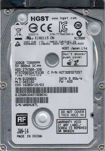 hts725032?a7e630?P/N : 0j26003?MLC : da5182?HGST 320?GB(未使用品)