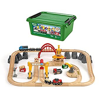 【中古】BRIO ( ブリオ ) WORLD カーゴレールデラックスセット [全54ピース] 対象年齢 3歳~ ( 電動車両 電車 おもちゃ 木製 レール ) 330