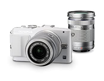 (中古品)OLYMPUS ミラーレス一眼 PEN Lite E-PL6 ダブルズームキット ホワイト E-PLの通販は