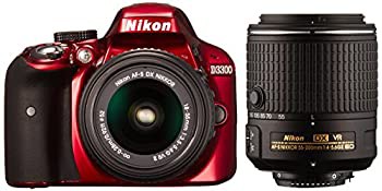 【中古】 Nikon ニコン デジタル一眼レフカメラ D3300 ダブルズームキット2 レッド