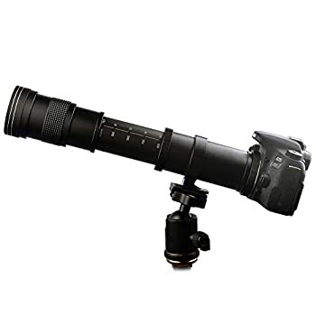 【中古】 Lightdow 420-800mm f/8.3 手動ズーム超望遠レンズ + Tマウント Canon EOS Rebel T3 T3i  T4i T5 T5i T6 T6i T6s T7 T7i SL1 SL2｜au PAY マーケット