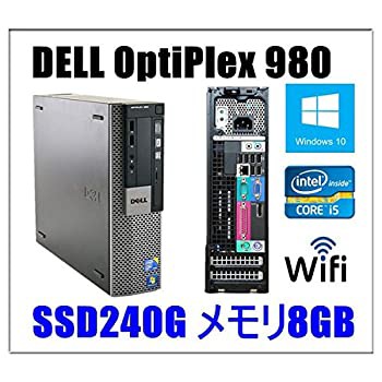 【中古】 デスクトップパソコン Windows 10 SSD240G メモリ8GB Dell OptiPlex 980 SFF Core i5 3.2GHz メモリ8GB SSD240GB DVD 無線付