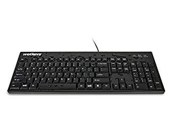【中古】 WetKeys防水プロフェッショナルグレードフルサイズキーボード 数字パッド付き (USB) (ブラック) KBWKABS104-BKの通販は