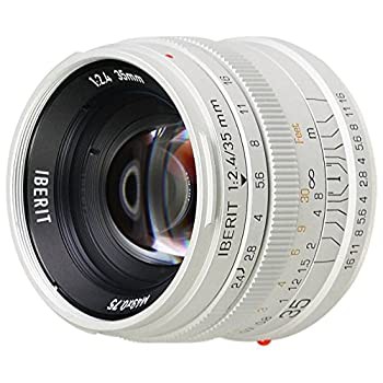 【未使用】【中古】 KIPON 単焦点レンズ IBERIT (イベリット) 35mm f 2.4レンズ for Fujifilm Xレンズ Frosted Silver (つや消し シルバ