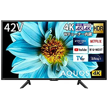 【未使用】【中古】 シャープ 42V型 液晶 テレビ AQUOS 4T-C42DJ1 4K チューナー内蔵 Android TV (2021年モデル) ブラック