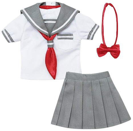 50セーラー夏服set ホワイト×グレー（未使用品）