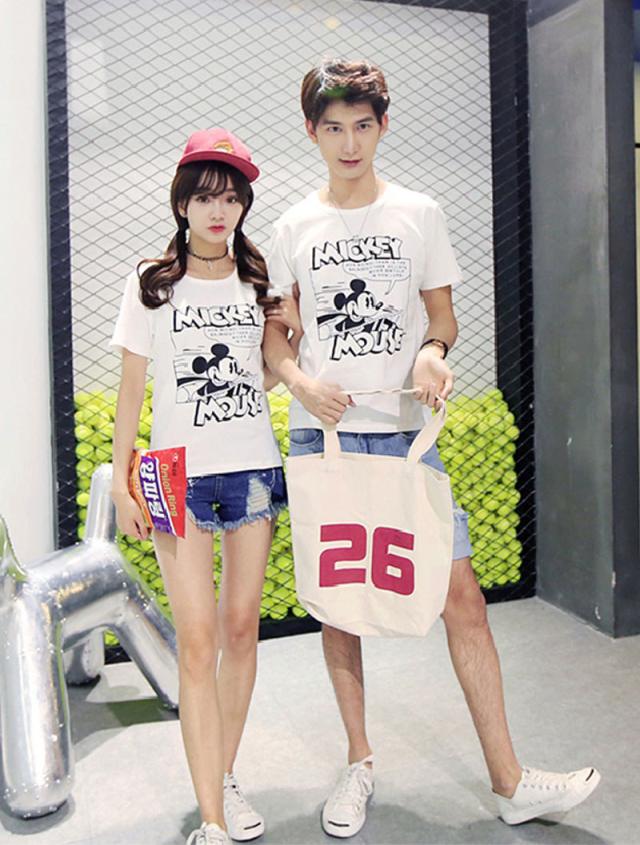 T Shirt Disney ディズニー ペアルック カップル Tシャツ トップス ｔシャツ ミッキー柄 半袖 夏 夫婦 お揃いの通販はau Pay マーケット Rinrin Store