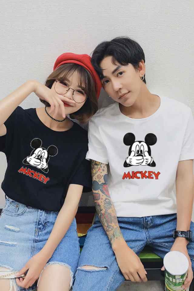 T Shirt Disney ディズニー ペアルック カップル Tシャツ トップス ｔシャツ ミッキー柄 半袖 夏 夫婦 お揃いの通販はau Pay マーケット Rinrin Store