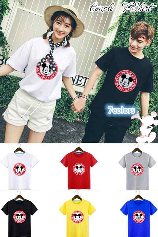 T Shirt Disney ディズニー ペアルック カップル Tシャツ トップス ｔシャツ ミッキー柄 半袖 夏 夫婦 お揃いの通販はau Pay マーケット Rinrin Store