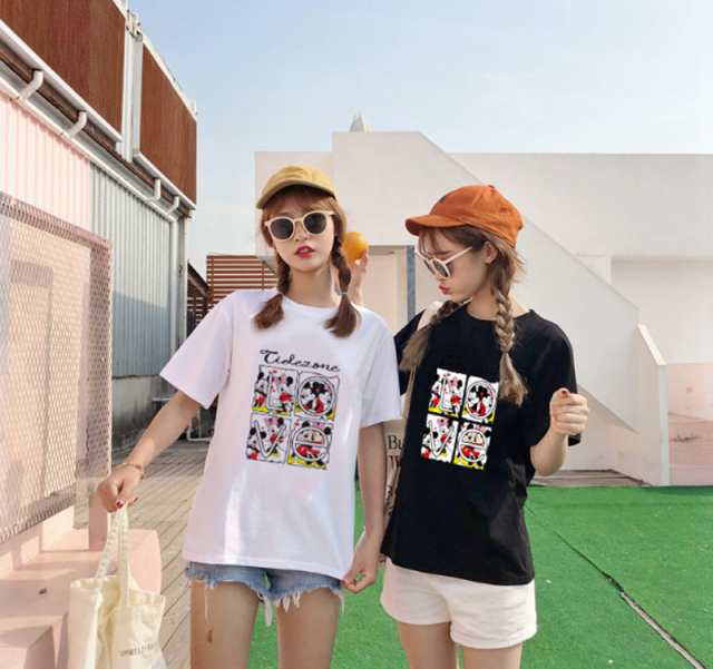 T Shirt Disney ディズニー Tシャツ トップス ｔシャツ ミッキー柄 半袖 夏 妹 お揃いの通販はau Pay マーケット Rinrin Store