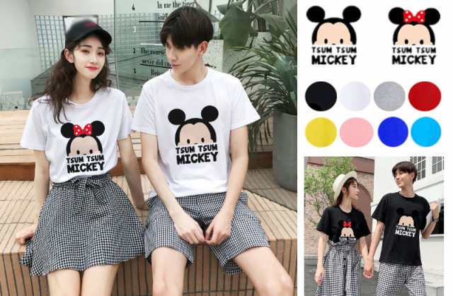 8colors T Shirt Disney ディズニー ペアルック カップル Tシャツ トップス ｔシャツ ミッキー柄 半袖 夏 夫婦 お揃い 旅行の通販はau Pay マーケット Rinrin Store