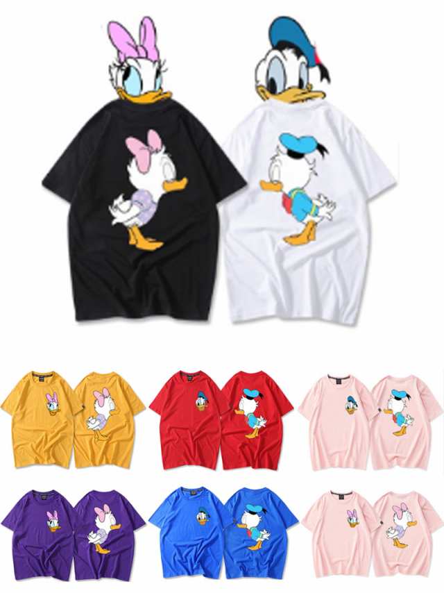 新作t Shirt Disney ディズニー ペアルック カップル Tシャツ トップス ｔシャツ ドナルドダック 半袖 夏 夫婦 お揃いの通販はau Pay マーケット Rinrin Store