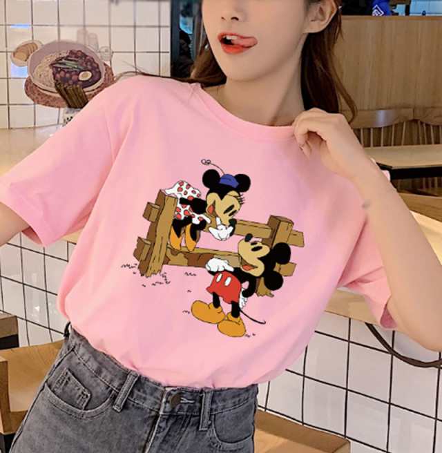 9colors 新作 T Shirt Disney ディズニー ペアルック カップル Tシャツ トップス ｔシャツ ミッキー ミニー柄 半袖 夏 夫婦 お姉妹 お揃の通販はau Pay マーケット Rinrin Store