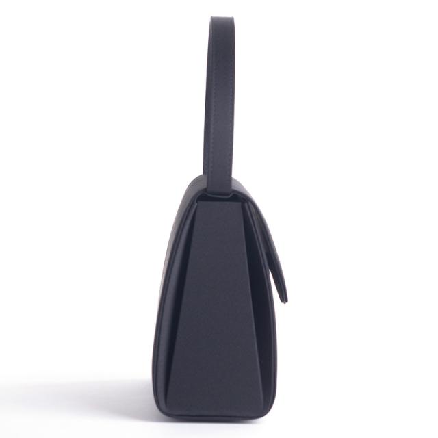 フォーマルバッグ 波リボン 日本製 はっ水 撥水 大きめ ブラック