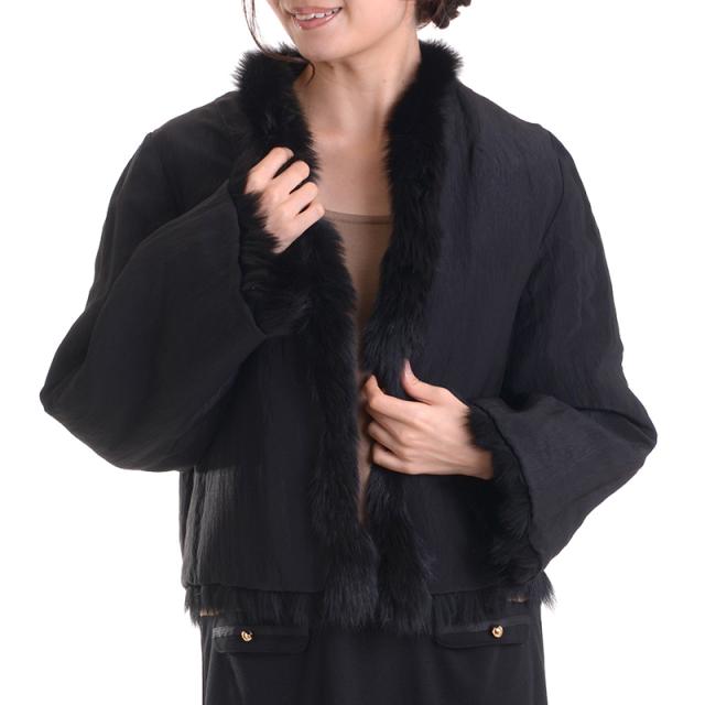 処分SALE返品不可日本製ブルーフォックスファージャケットコート