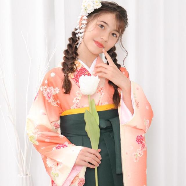 子供用 袴 4点セット 簡易着付け 卒業式 花曇りに古菊 子供用 袴 4点