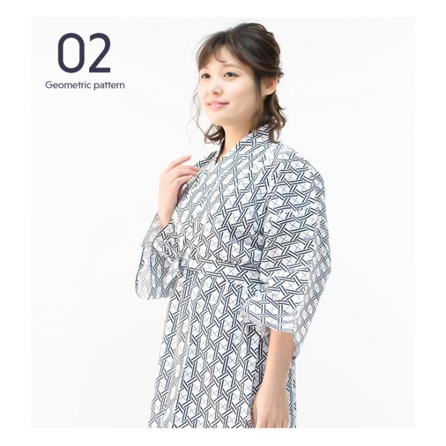 14 新品 旅館 浴衣 温泉 M L 業務用 男 レディース 女 白 青 寝巻き yukata-j18-08.jpg