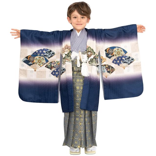 七五三 袴 羽織袴 男の子 5歳 【全て揃った豪華12点フルセット