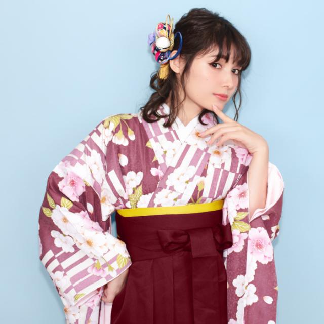 袴4点セット 華やかB) 袴セット 卒業式 大学生 大学 中学生 小学生 4点