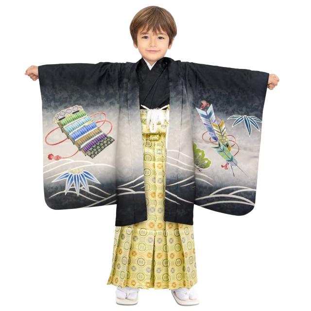 七五三 着物 男の子 5歳 【全て揃った豪華12点フルセット】 袴セット