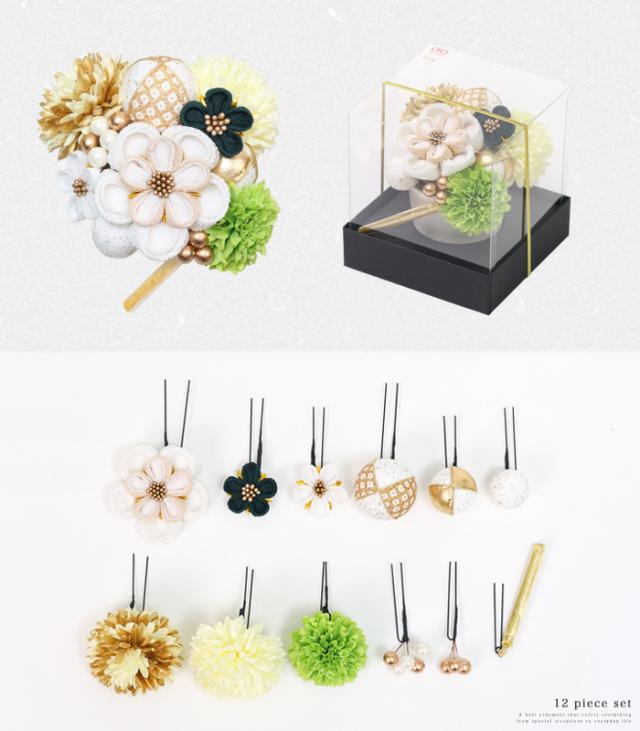 成人式 髪飾り 和装 振袖 着物 つまみ細工 つまみ 細工 赤 白 黒