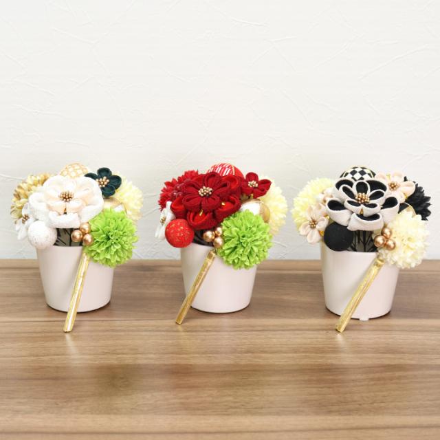 成人式 髪飾り 和装 振袖 着物 つまみ細工 つまみ 細工 赤 白 黒