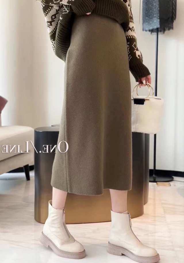 薄手 カジュアル スカート 女性 レディース ファッション オルチャン 韓国ロングスカート秋冬 シンプル 無地 大人可愛い デートレッド の通販はau Pay マーケット Dress Box