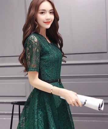 パーティードレス 他と被らない 結婚式 ひざ ミモレ丈 ワンピース レース 七分袖 40代 50代のフォーマルドレス ノーブランド 結婚式のおの通販はau Wowma Dress Box