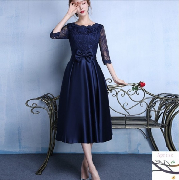 二次会 ワンピース レース 刺繍 ワンピースロング丈 七分袖 大きいサイズ フォーマル上品ワンピース 結婚式 お呼ばれドレス 50代 結婚式の通販はau Pay マーケット Dress Box