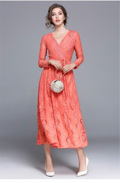 パーティードレス フォーマル ひざ ミモレ丈 親族結婚式お呼ばれドレス レース 七分袖 大人可愛い Aラインワンピース 50代のフォーマルドの通販はau Pay マーケット Dress Box