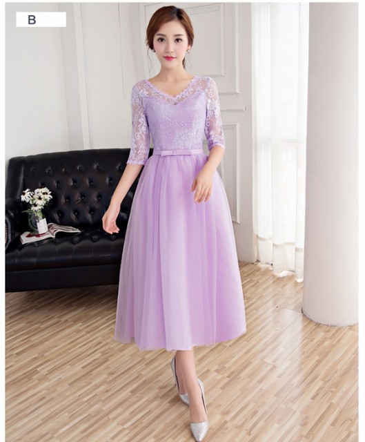 パーティードレス 結婚式のお呼ばれ40代フォーマルワンピース レース 刺繍 ワンピース ミモレ丈 7分袖 ｖネック 結婚式 お呼ばれ セレモの通販はau Pay マーケット Dress Box