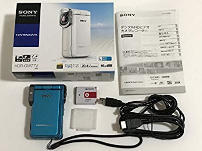 ソニー SONY デジタルHDビデオカメラレコーダー ブルー HDR-GW77V/L(中古品)