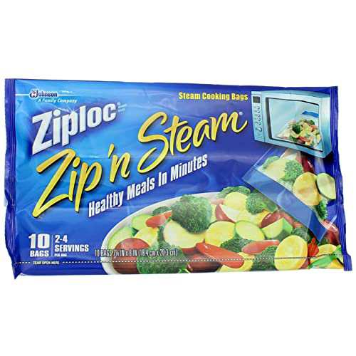 Ziploc Zip ' N Steam Cooking Bags、M、10-count (パックof 4?)(中古品)