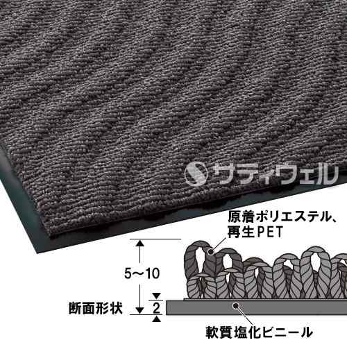 【送料無料】【法人専用】【直送専用品】テラモト　雨天用マット　サンドアート　900×1800mm　グレー　MR-057-048-5