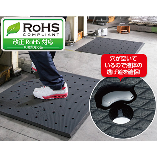 テラモト 耐油クッションマットFW(穴あきタイプ) 750×900mm MR-939-775-0【送料無料】【法人専用】_5