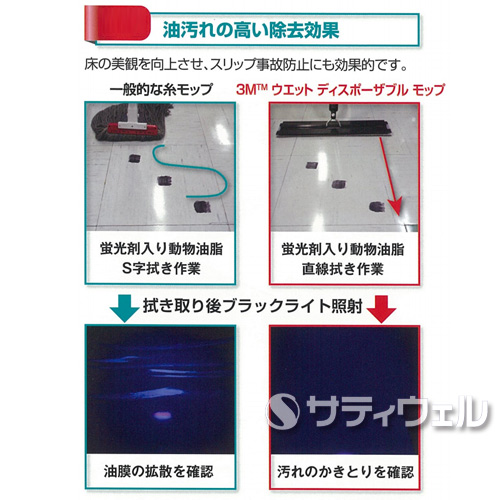 【送料無料】【法人専用】【直送専用品】３Ｍ ウエットディスポーザブル モップ ガンコな油汚れ用 Sサイズ 115×250mm 30枚×5箱セット_2