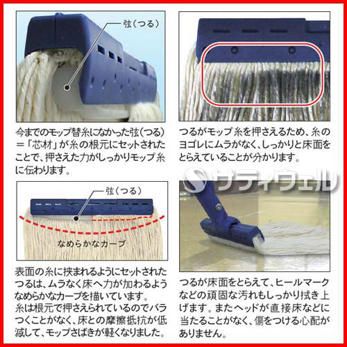 【送料無料】【法人専用】【直送専用品】【全色対応　Y1】テラモト　FXモップ替糸(Ｊ)24cm　260g　20枚セット_1