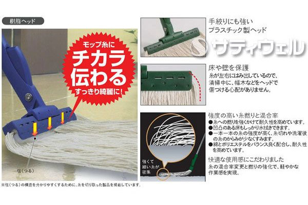 【送料無料】【法人専用】【直送専用品】【全色対応　Y1】テラモト　FXモップ替糸(Ｊ)24cm　260g　20枚セット_2
