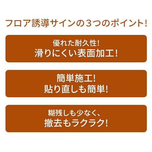 テラモト フロア誘導サイン(5枚入) A-1 OT-041-001-0の通販はau PAY