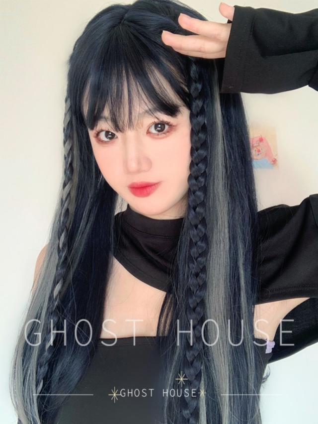 ウィッグ ゆるふわ ストレート フルウィッグ 自然 インナー インナーカラー グラデ 耐熱 ハロウィン コスプレ インナーカラーグレー Xjf1の通販はau Pay マーケット Hikari Shop