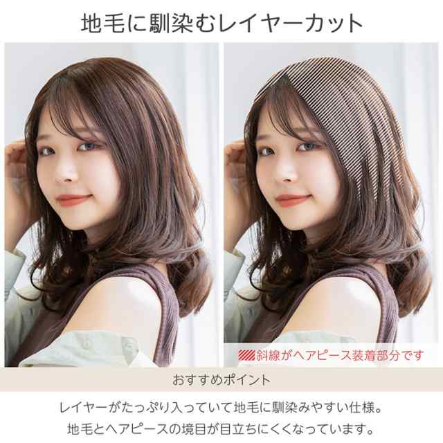 ヘアピース レミー人毛100% ポイントウィッグ 部分ウィッグ抗がん治療 ...