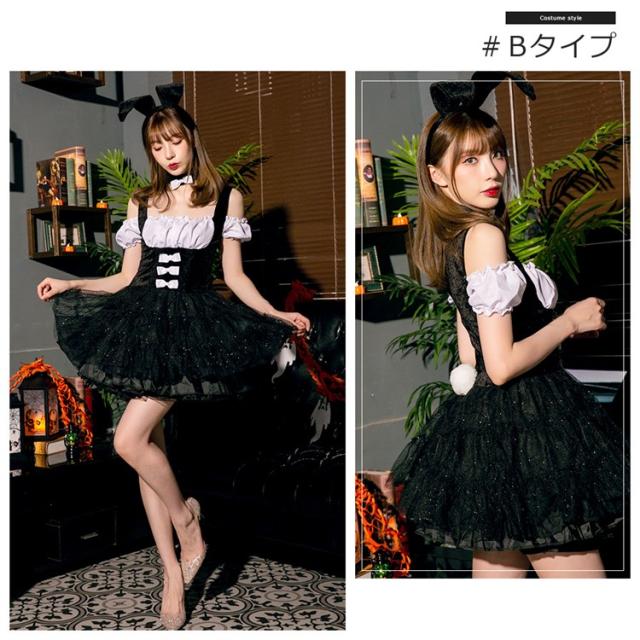 ハロウィン コスプレ 仮装 バニーガール セクシー バニー ミニ丈 ハロウィン コスプレ 仮装 バニーガール セクシー バニー ミニ丈