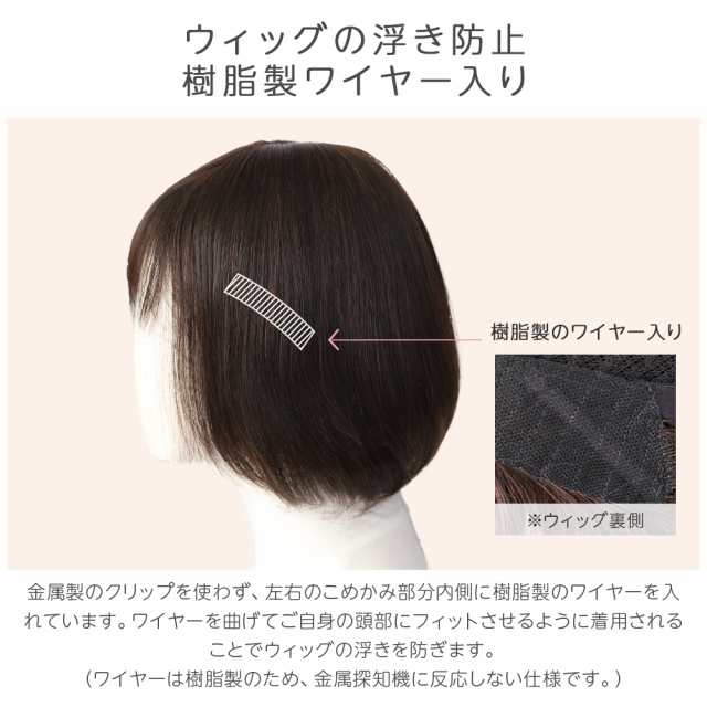 最高級人毛(レミー)100% 医療用ウィッグ 部分手植え ミニボブ ...