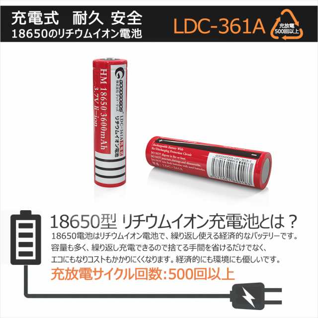 送料無料 充電池 型 リチウムイオンバッテリー 一本電池 充電式 大容量 3 7v リチウム電池 保護回路 Ldc 361aの通販はau Pay マーケット グッド グッズ Led照明通販