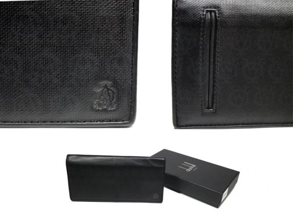 ダンヒル　2つ折り財布　ウインザー　L2PA10A 　黒　PVC　メンズ ブラック　紳士用　長財布　Ｄの通販は